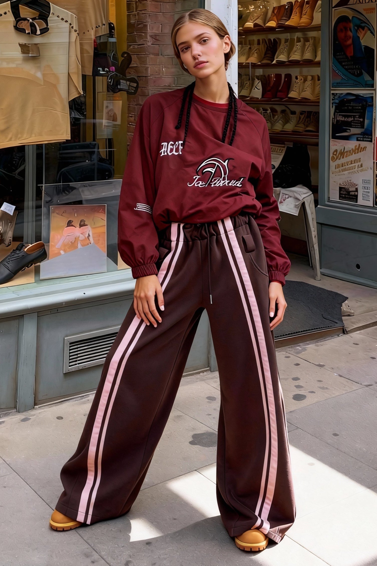 Streetwear Drawstring HighWaist Wide Pants