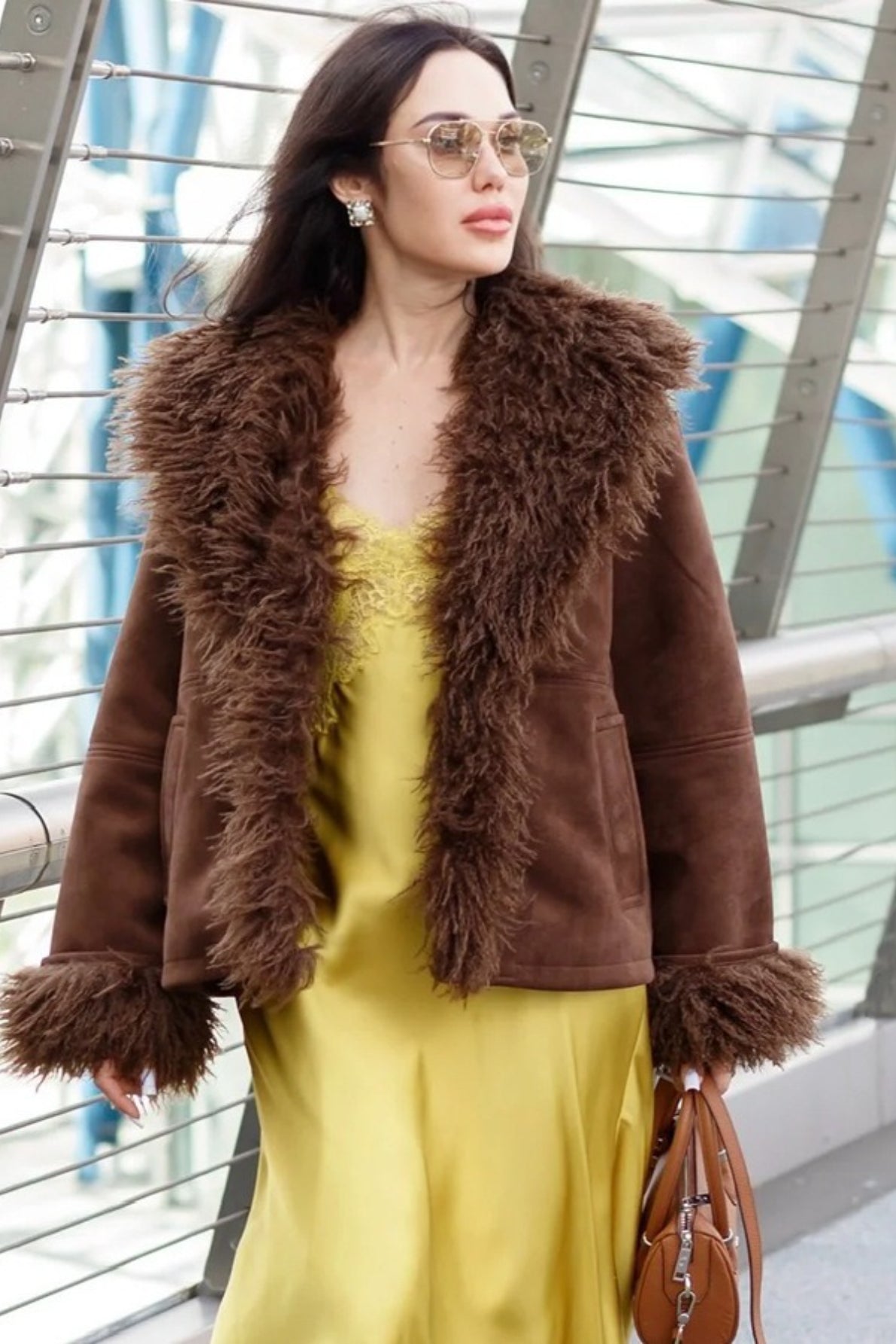 Faux Fur Patchwork Coat