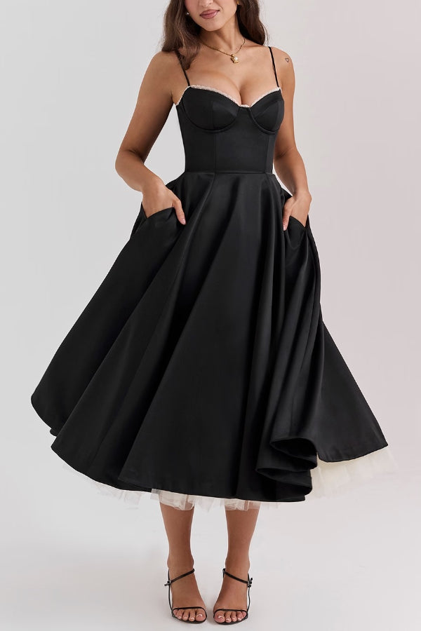 Lorraine Premium Strapless V Neck Sleeveless Tutu Maxi Dress Designer Edit