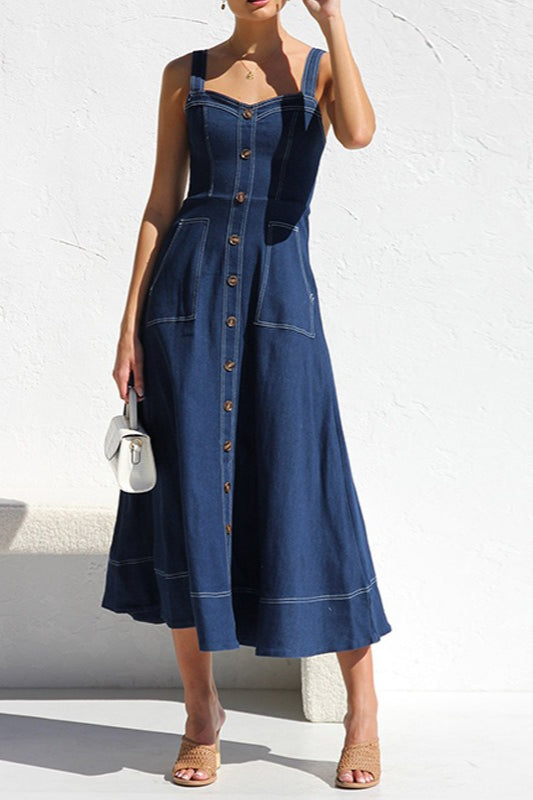 Casual ButtonUp Denim Dress