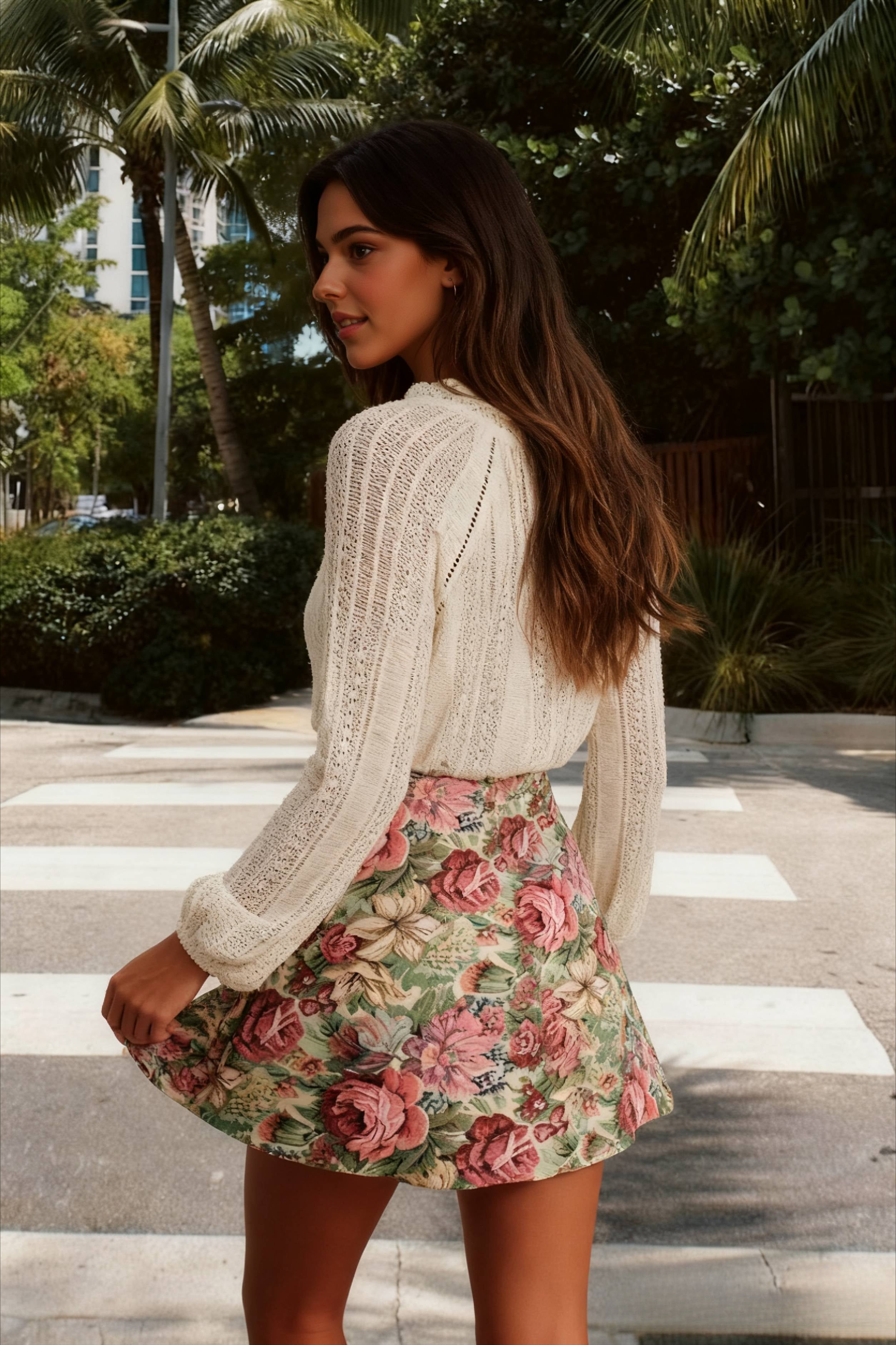 Long VNeck Lace Button Up Shirt