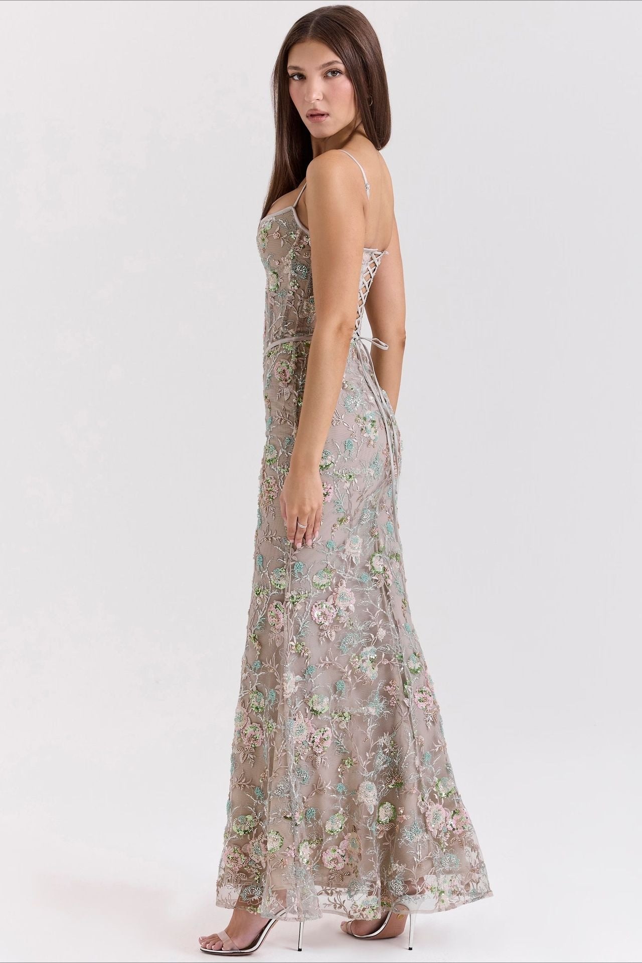Low Cut Sleeveless Tie Back Slip Dress