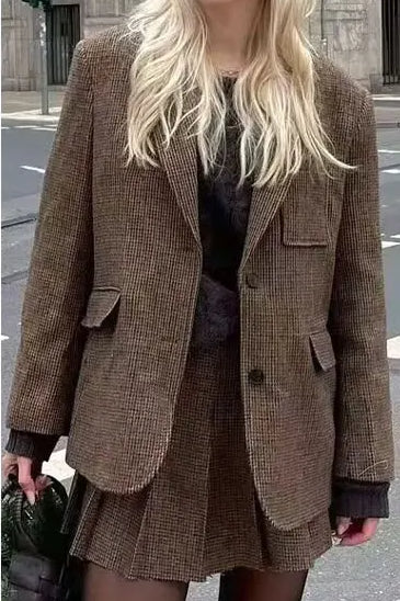 Houndstooth SingleBreasted Blazer