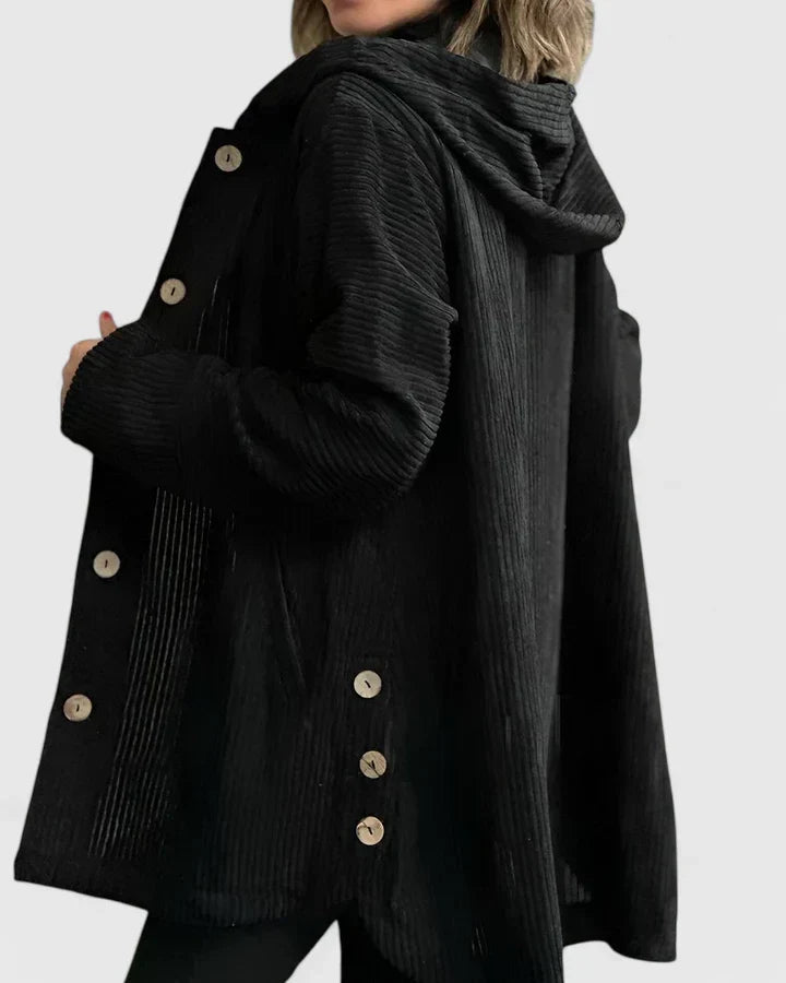 Hooded Corduroy Button Front Pocket Jacket 6