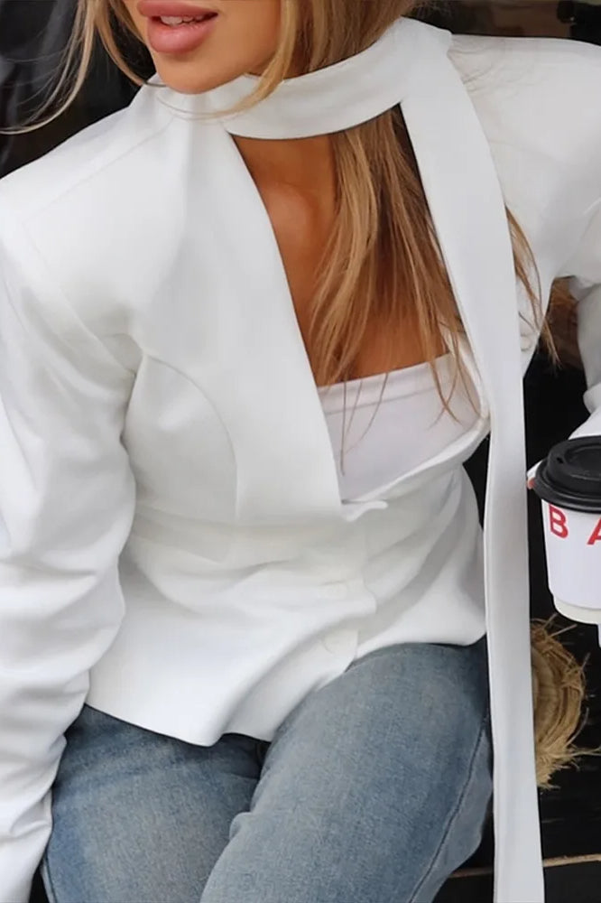 Slit VNeck Slim Fit Blazer