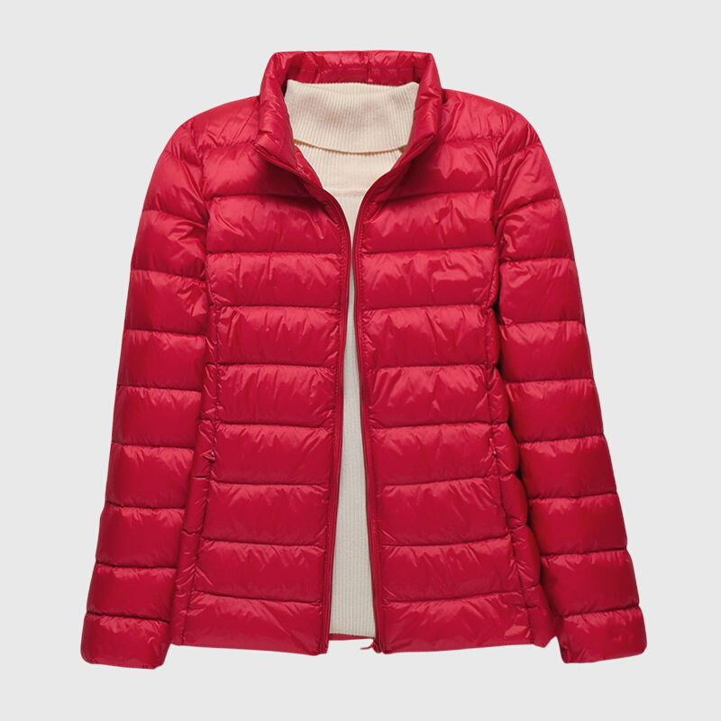 Hooded Zip Front Lightweight Quilted Puffer Jacket