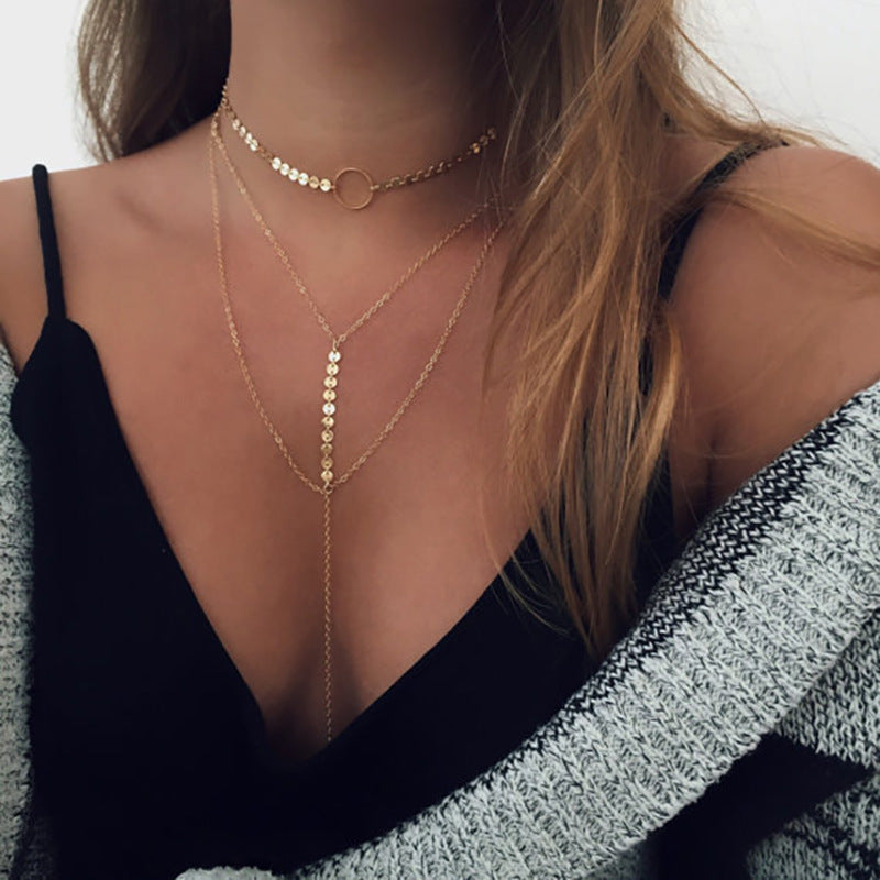 Hot Selling Fashion Handmade Multilayer Circle Necklace