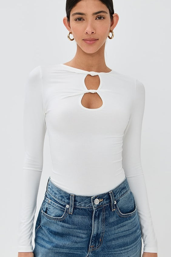 Sexy Solid Cutout Long Sleeve Fitted Base Layer