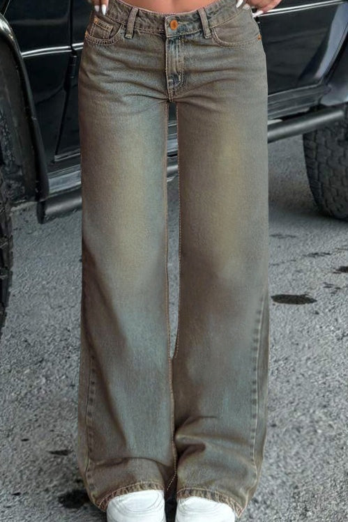 Distressed Washed Blue Jeans