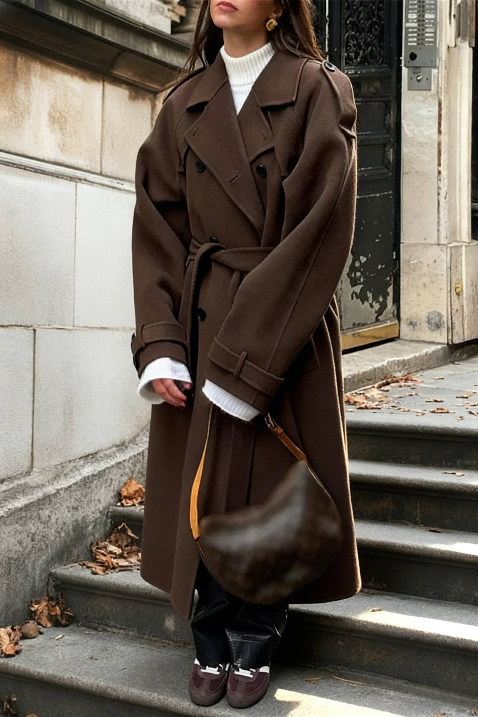 Casual TurnDown Collar DoubleBreasted Overcoat
