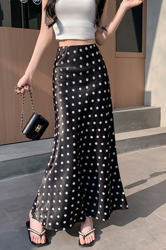 HighWaist Polka Dot Fish Tail Skirt