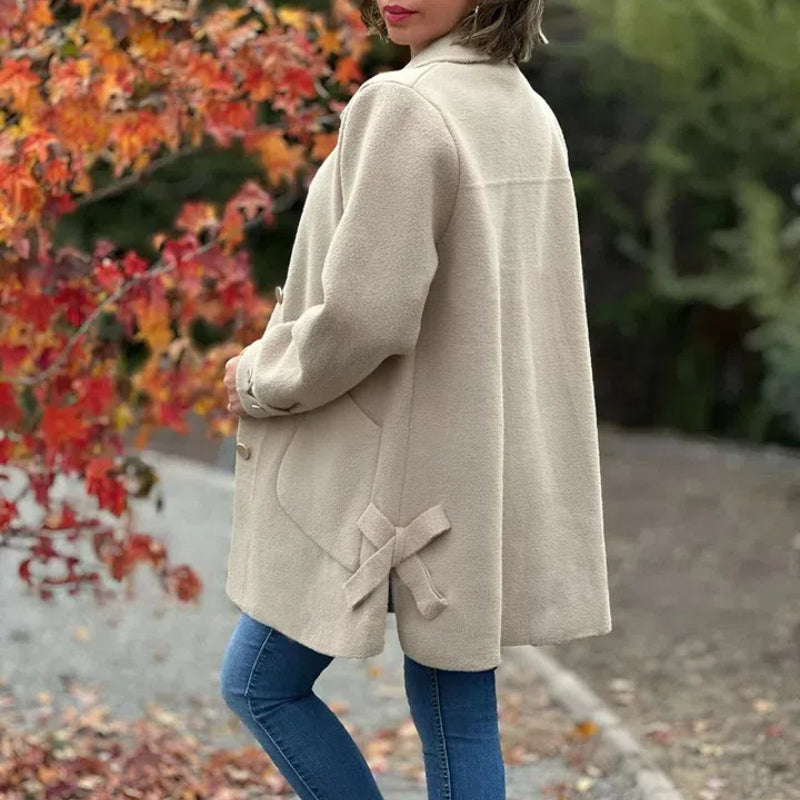 Single-Breasted Coat with Peter Pan Collar