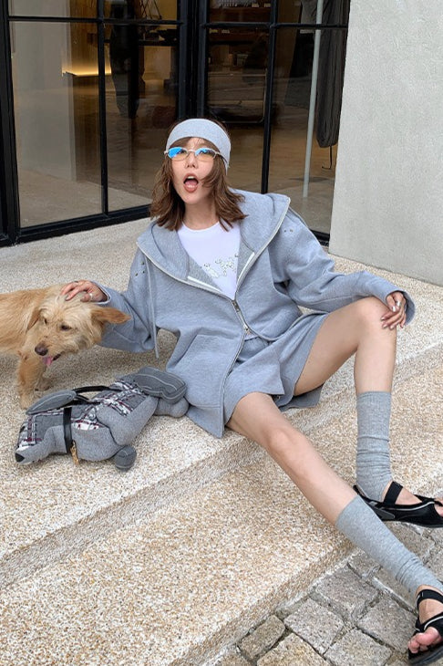 Studded Loose Casual Hoodie
