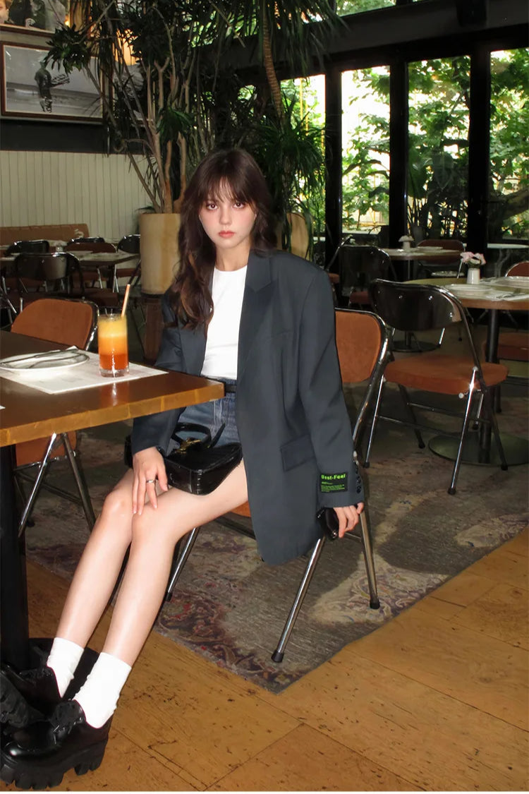 Retro Loose VNeck Blazer