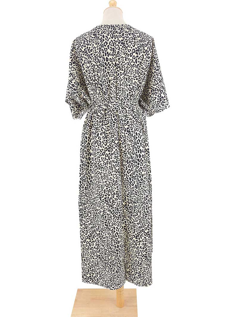 Tie-Dye Stripe Print Open Front Long Kimono Duster Robe 31