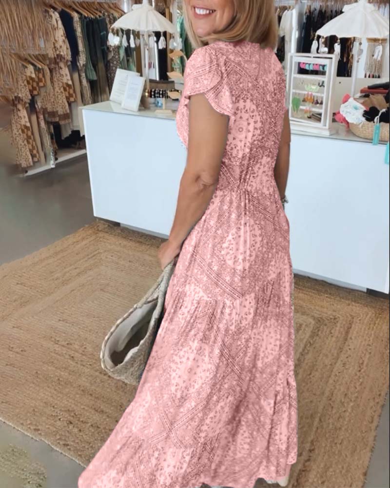 Rosalie Boutique Holiday Dress with Slit Elevated Occasion Wear