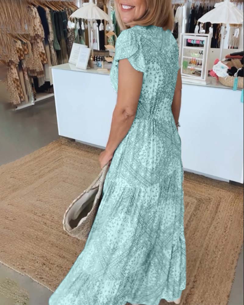 Rosalie Boutique Holiday Dress with Slit Elevated Occasion Wear
