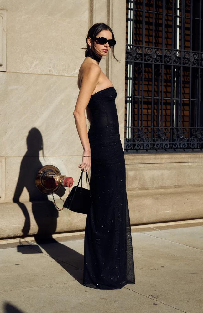 Angela Minimalist Shimmer Dress Statement Occasion Edit