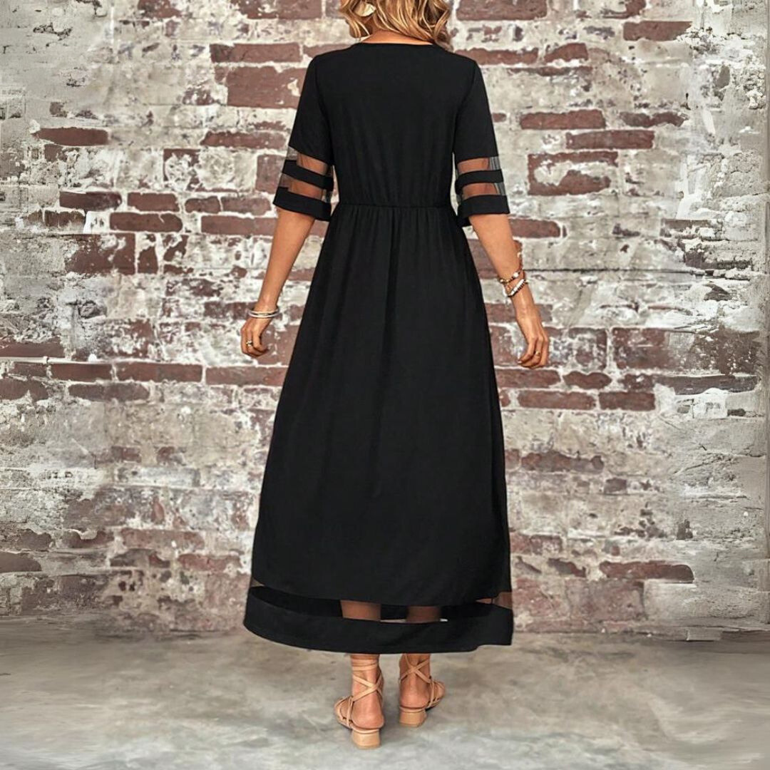 Aria Premium Dress with Transparent Sleeves Chic Silhouette Collection