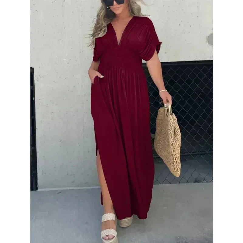 Alessia V-neck Maxi Dress for Women Weekend Casual Style