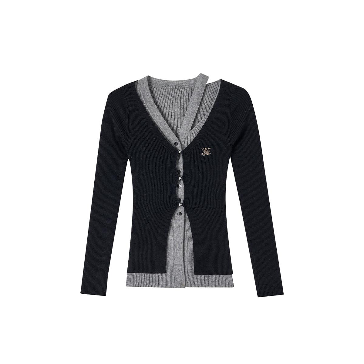 Elegant Black Knit Long Cardigan With Hollow Out Design