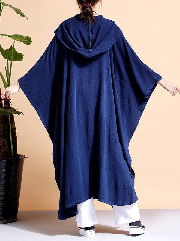 Batwing Sleeve Open Front Loose Long Cape Coat 4