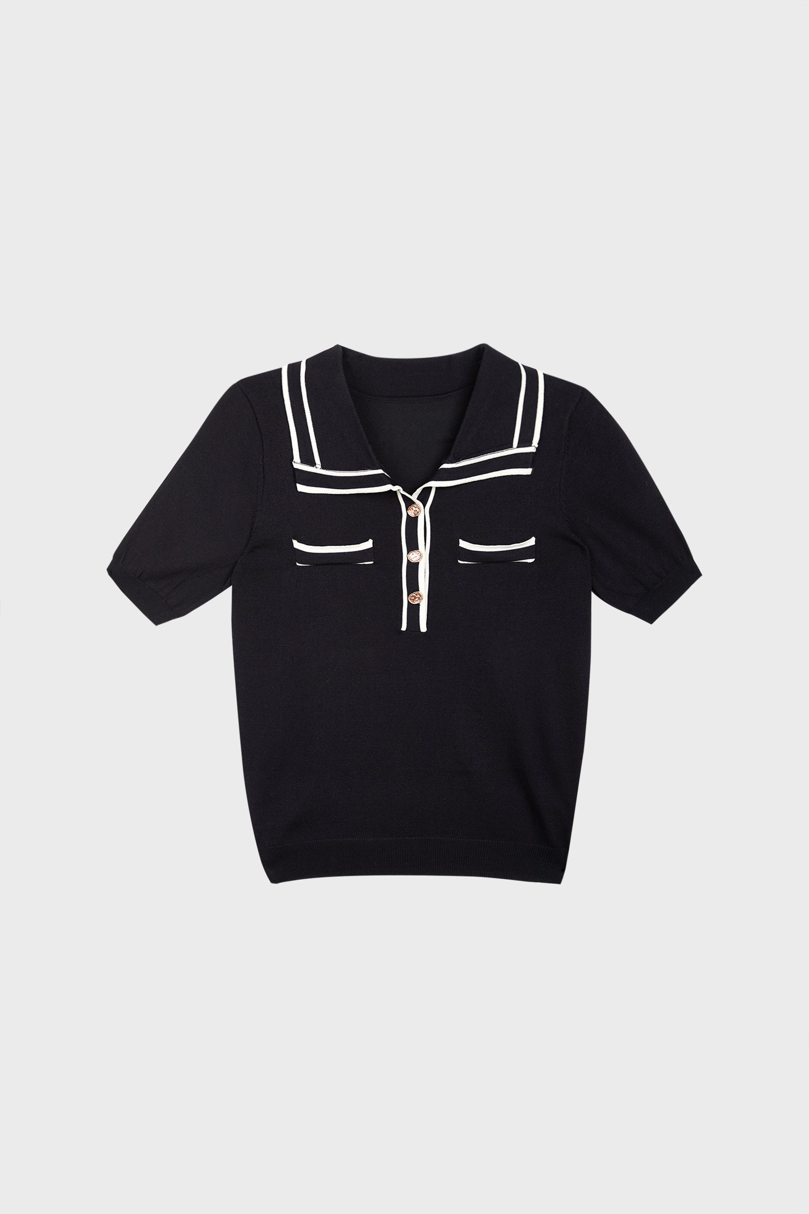 Anika Black Lapel Sweater