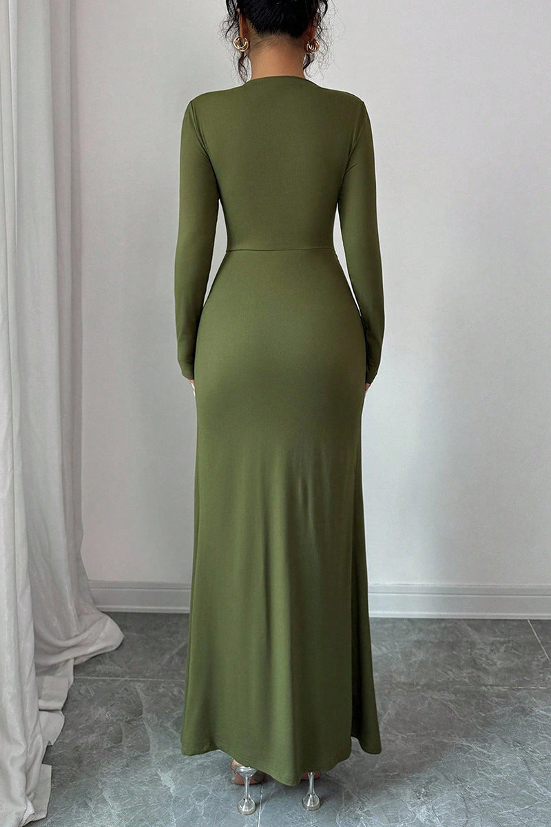 Green Stretch Knit Sleeveless Bodycon Dress 4