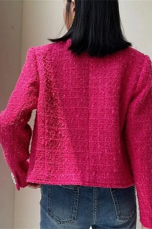 Tweed DoubleBreasted Slim Blazer