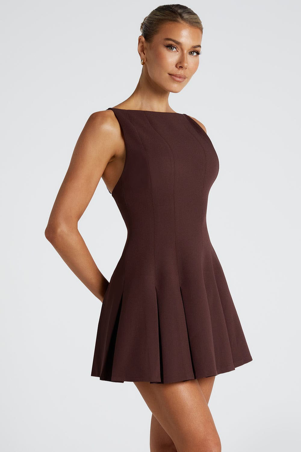 Pleated Sleeveless Slim Elegant Work Dress