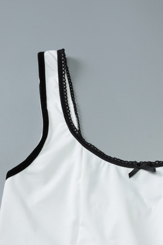 White U-Neck Sleeveless Ruched Bodycon Mini Dress 5