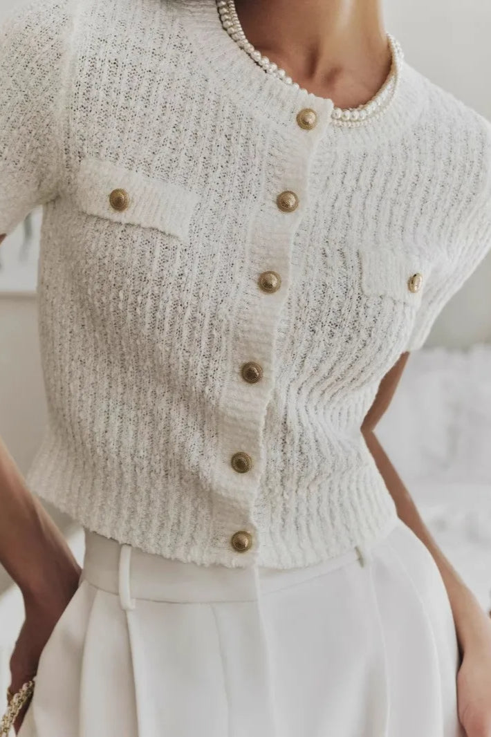 SingleBreasted Knitted Office Cardigan