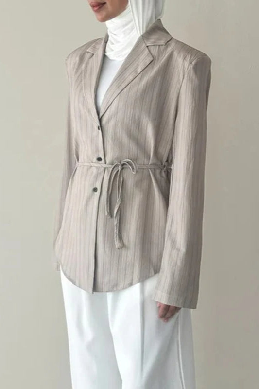 Laceup Waist Fitted Blazer