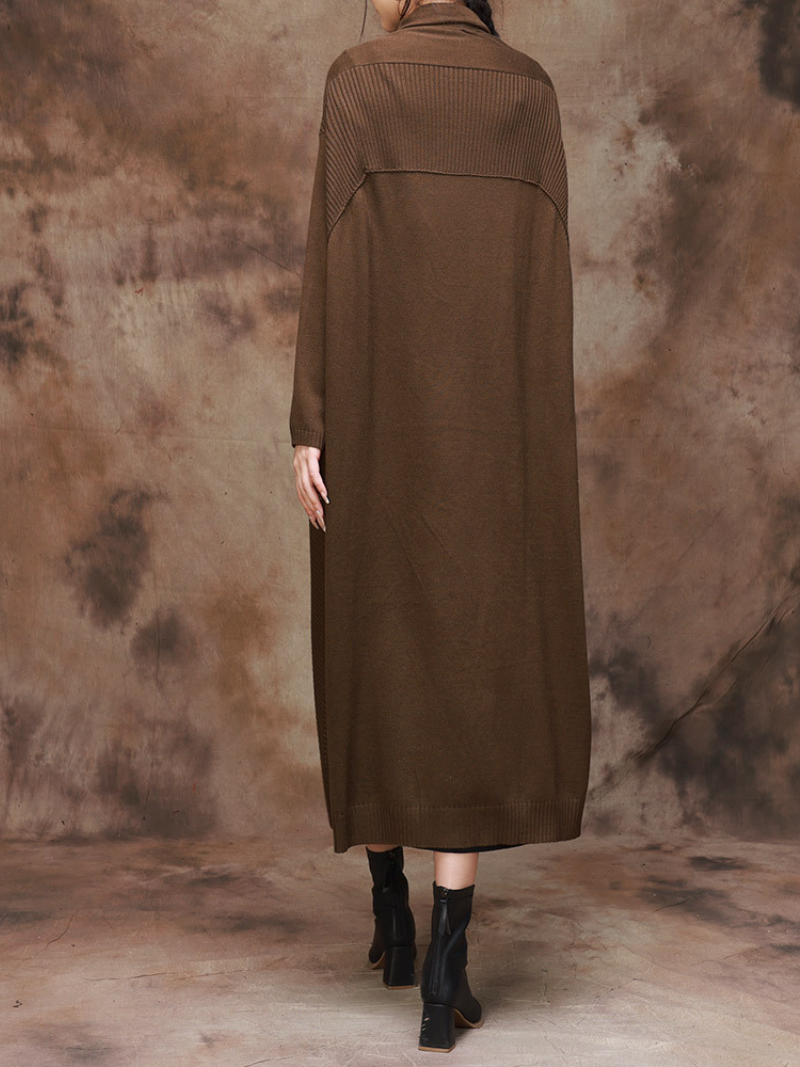 Shawl Collar Open Front Side Pocket Long Cardigan Coat 3