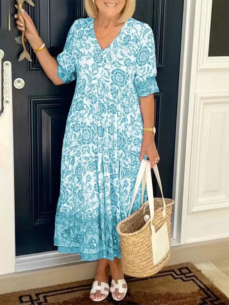SUMMER V-NECK BOHEMIAN DRESS