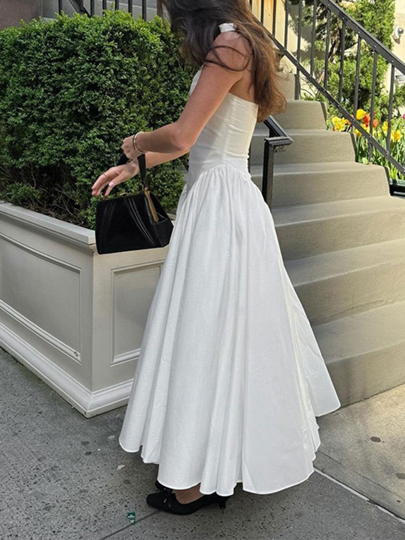 Naomi Exclusive Midi Dress with Deep V Neck Statement Occasion Edit