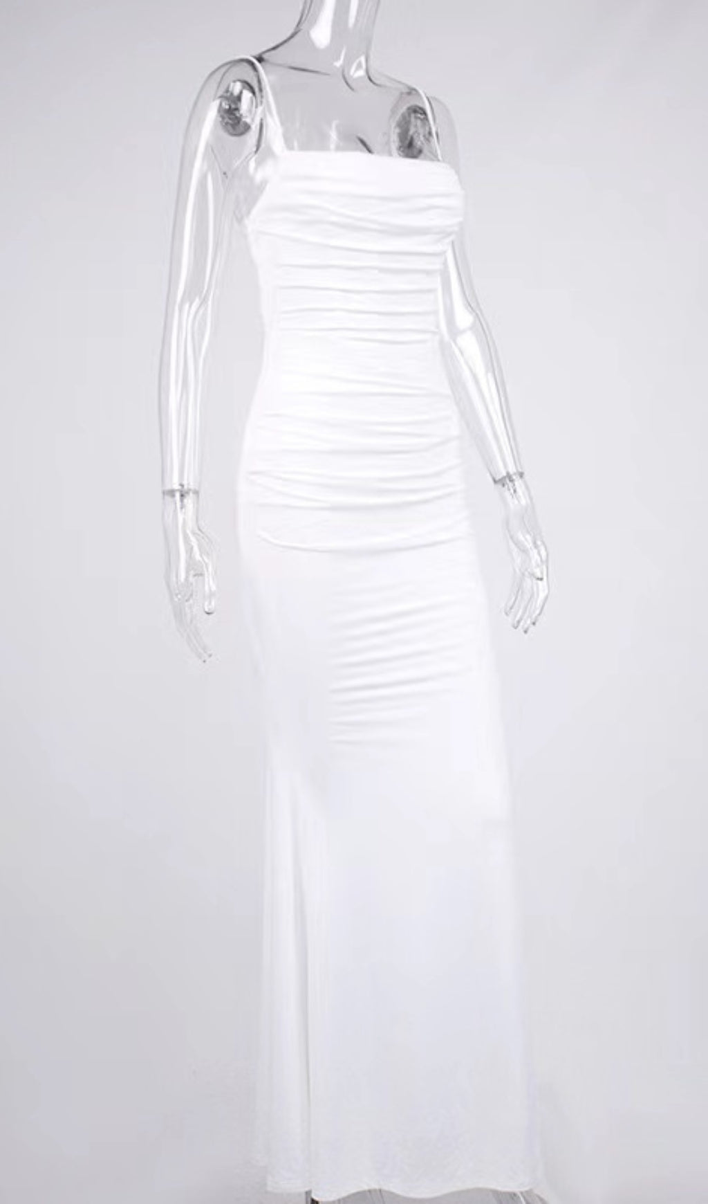 White Draped Corset Maxi Dress