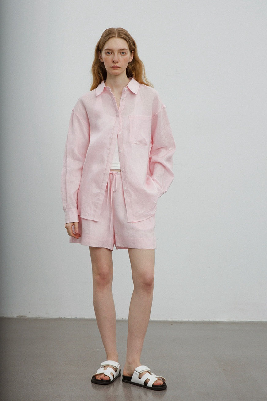 Linen Drawstring Relaxed Shorts Pants