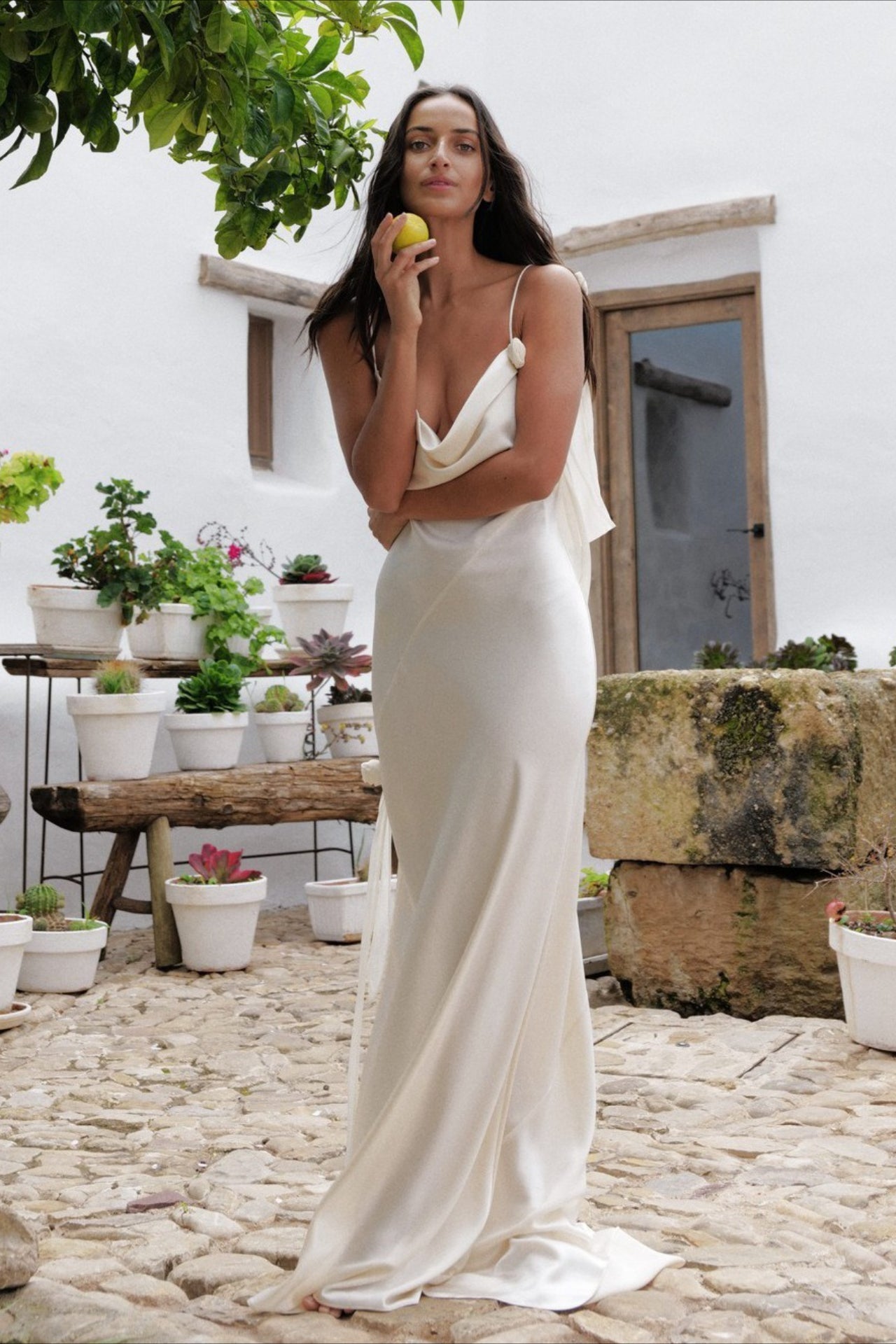 Deep Open Back Handmade Floral Evening Slip Dress