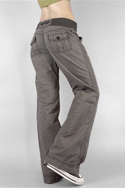 Street Style Low-Rise Cargo Jeans