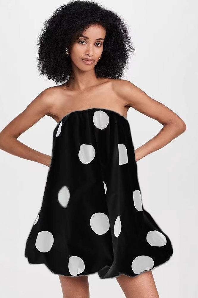 Polka Dot Strapless Bodycon Mini Dress 7