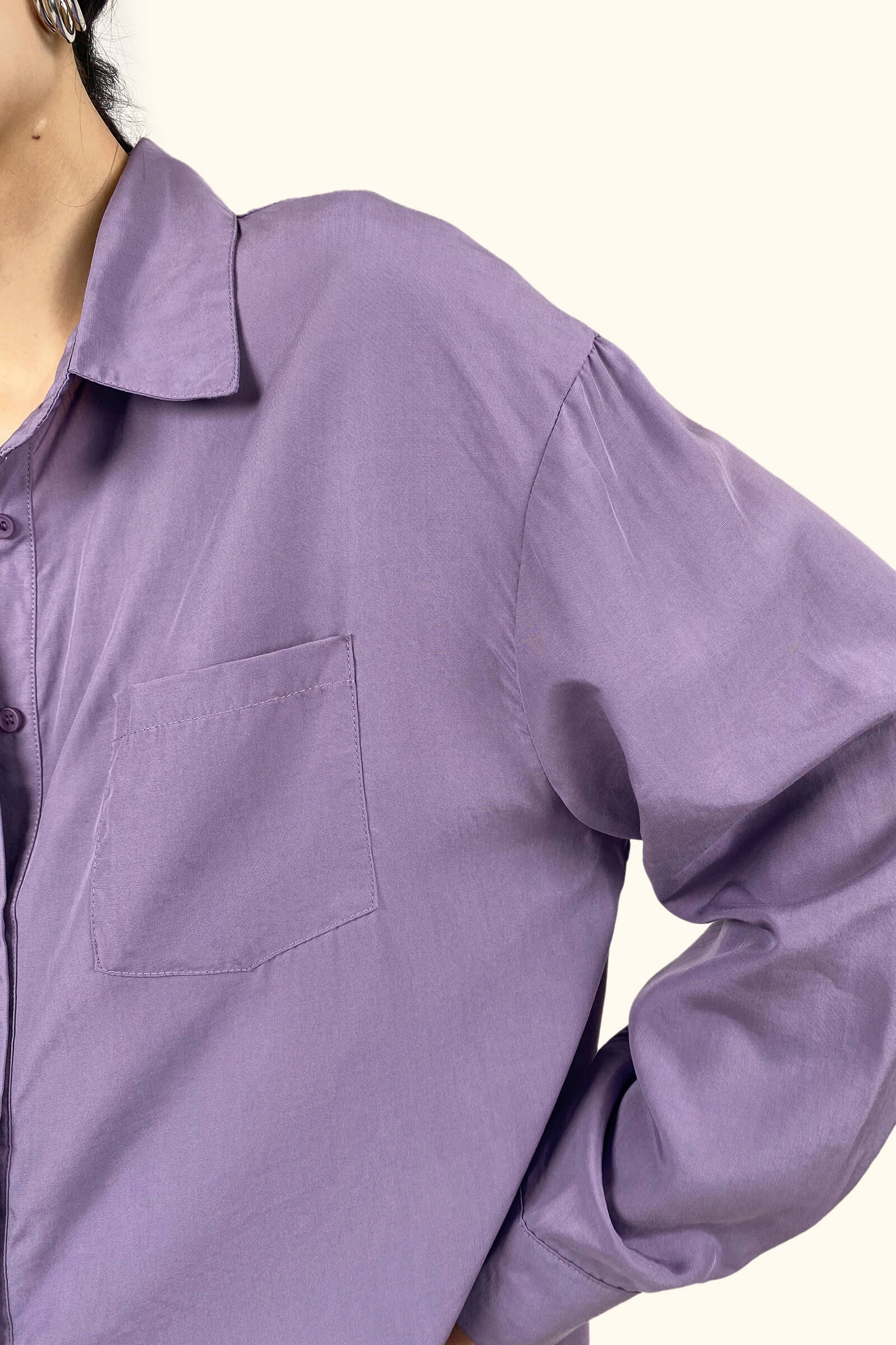 Slate Blue Long Sleeve Button Front Shirt