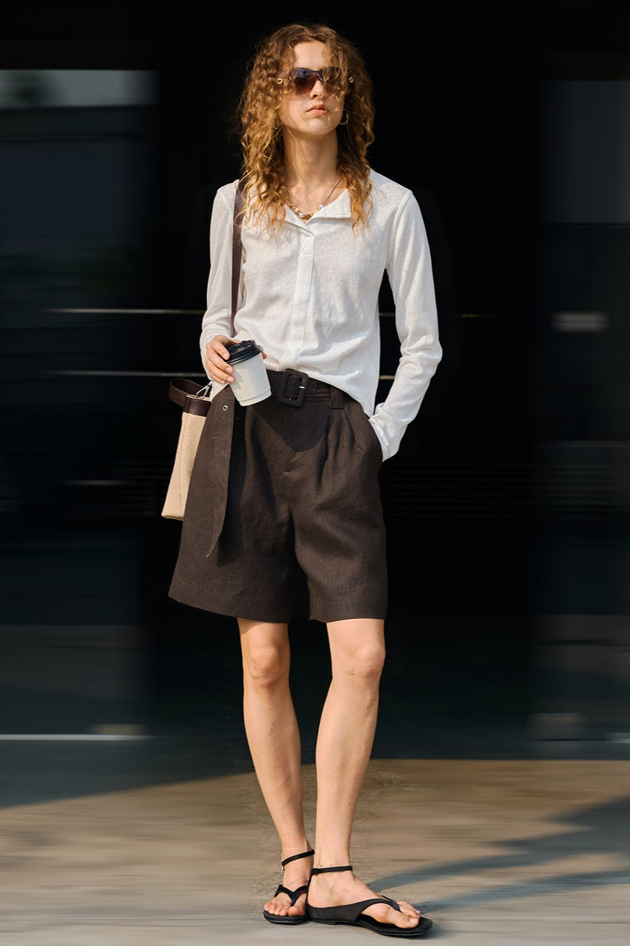 Linen Relaxed Belted Pants
