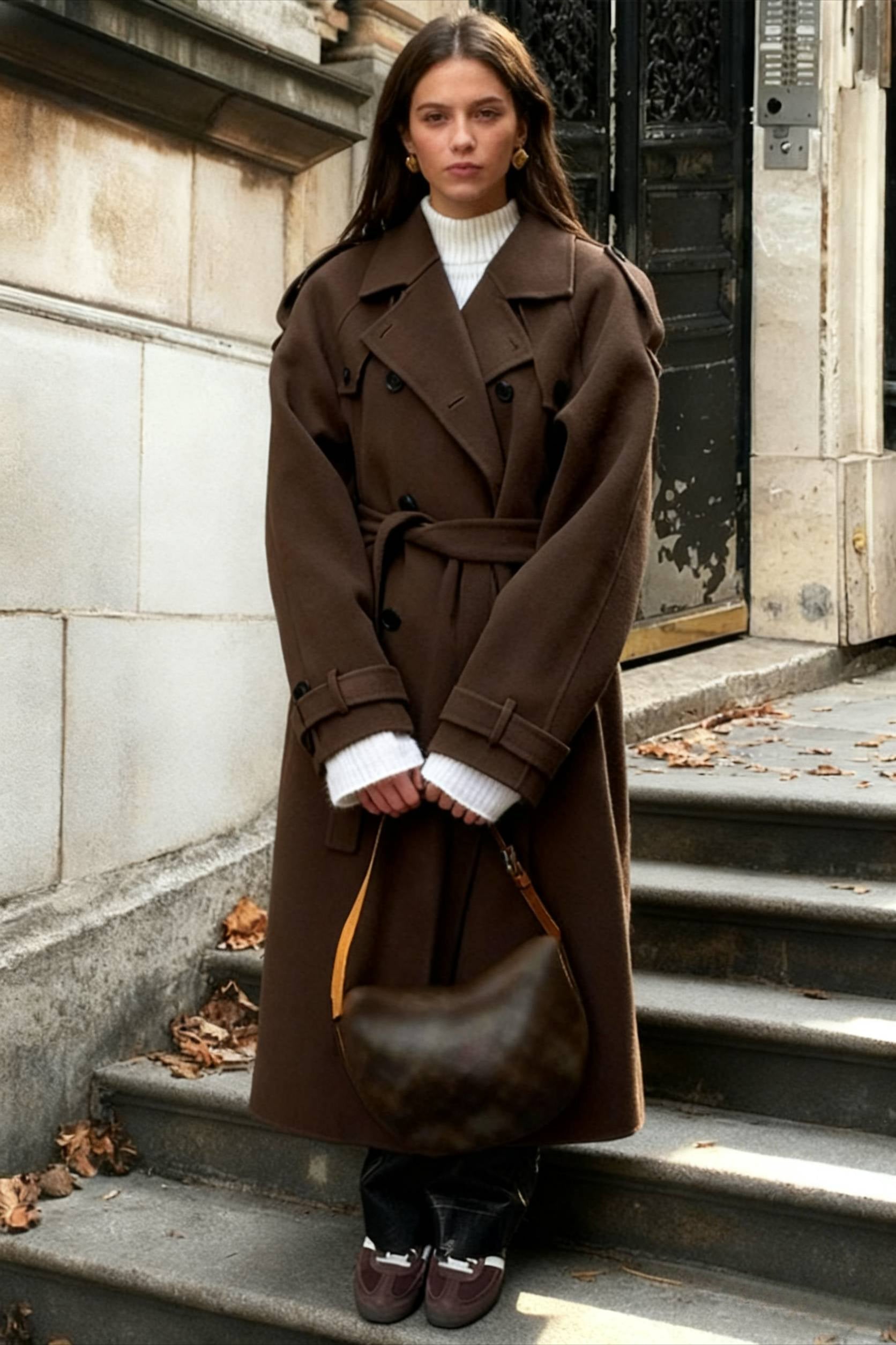 Casual TurnDown Collar DoubleBreasted Overcoat