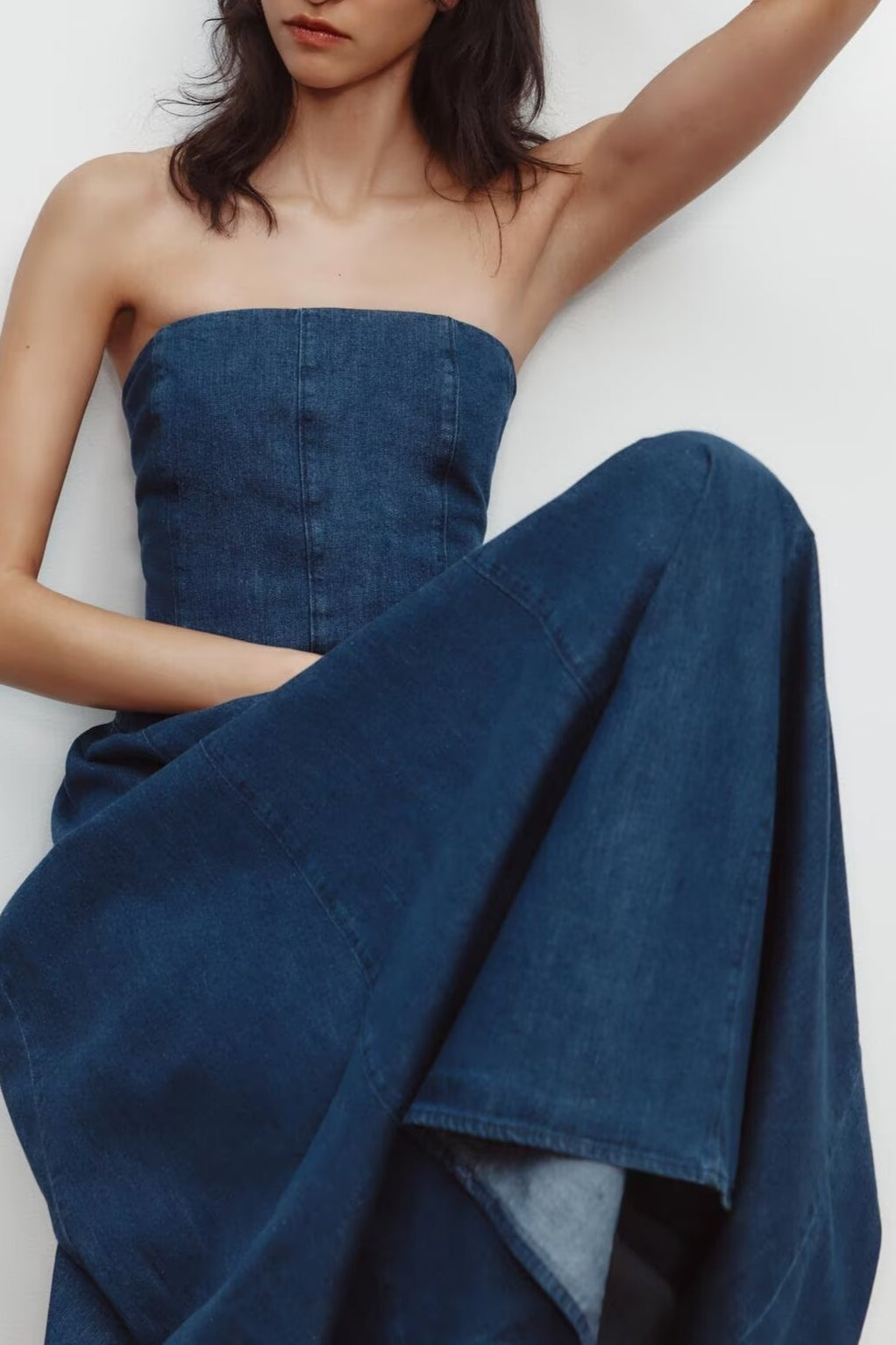 Strapless ALine Denim Dress