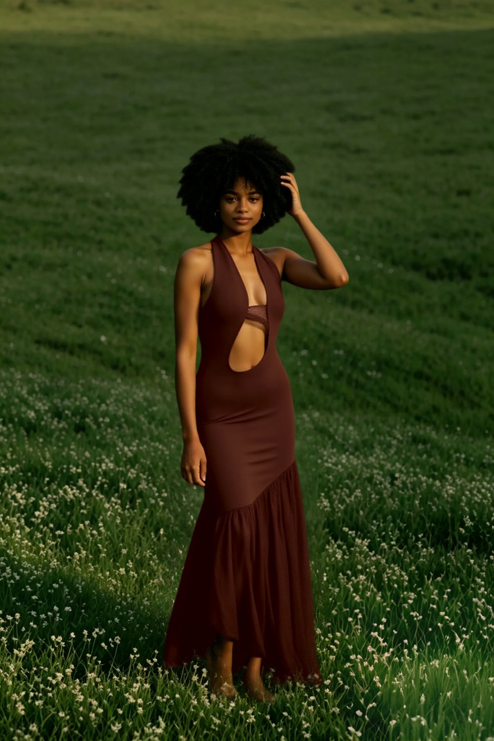 Sexy Fitted Mesh Backless Ruched Elegant Party Dress