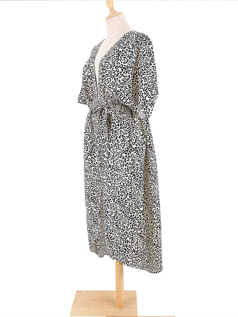 Tie-Dye Stripe Print Open Front Long Kimono Duster Robe 28
