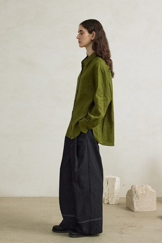 Linen Loose Fit Layering Blouse