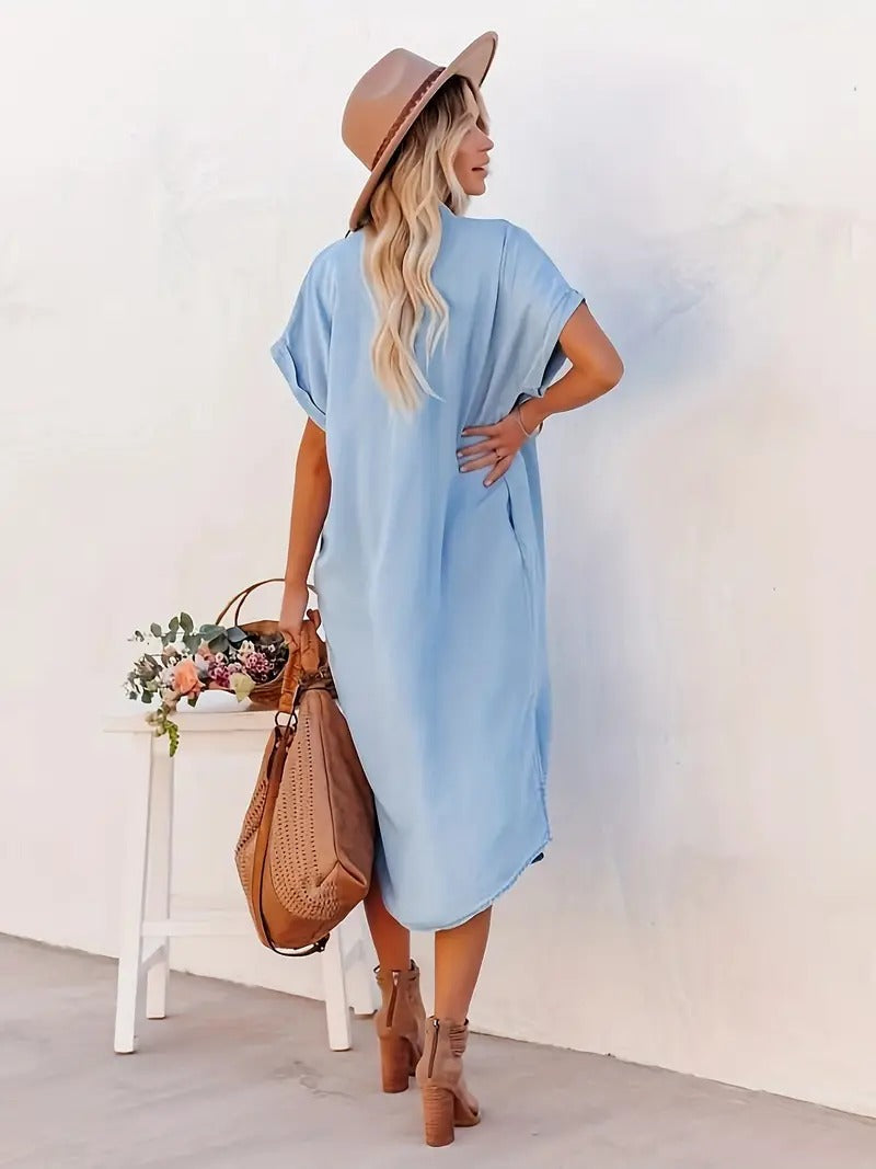 Ermelinda Stylish Shirt Dress for Women Romantic Soft Style