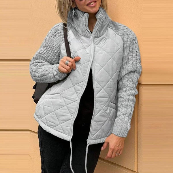 lusailstore -knitted patchwork jacket